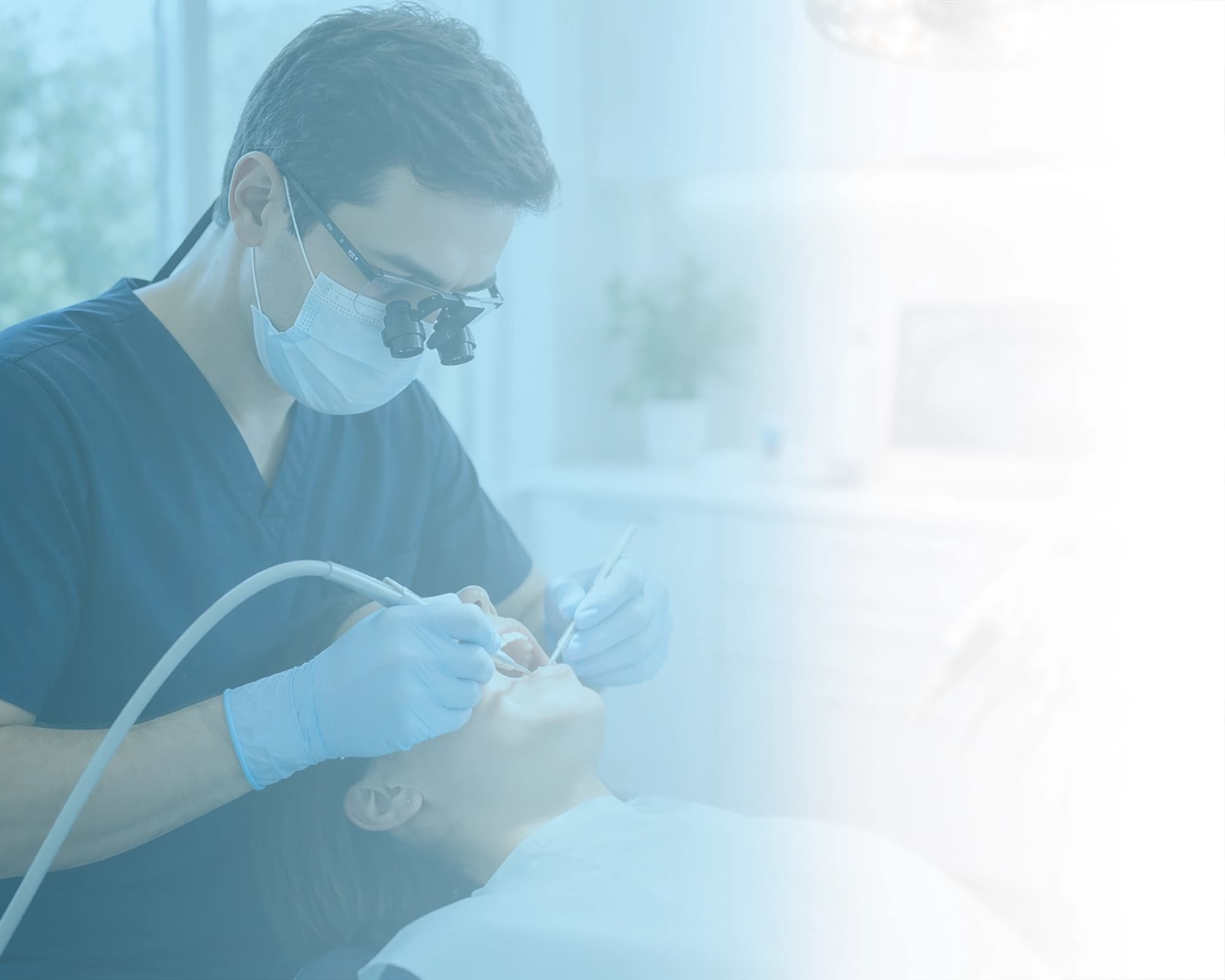 Dental professional working in a modern clinical setting